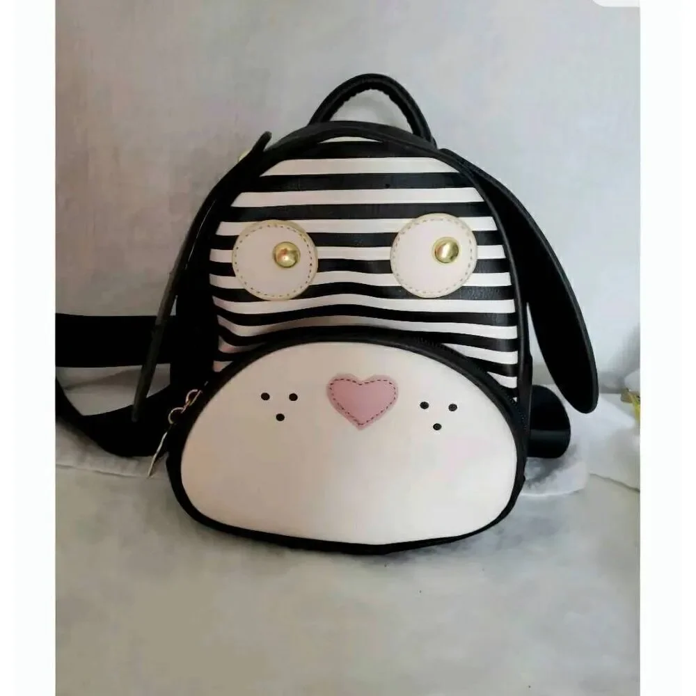 Betsey Johnson Dog Puppy Faux Leather Mini Backpack Bag Floppy Ears
